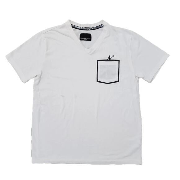 Number (N)ine Pocket Tee Musical (N) WHITE BLACK - Picture 1 of 6